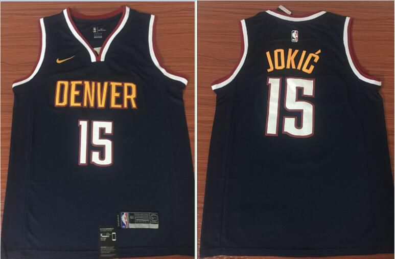 Men Denver Nuggets #15 Jokic Black Game Nike NBA Jerseys